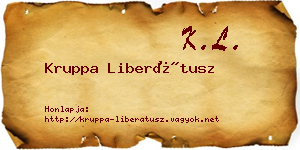 Kruppa Liberátusz névjegykártya